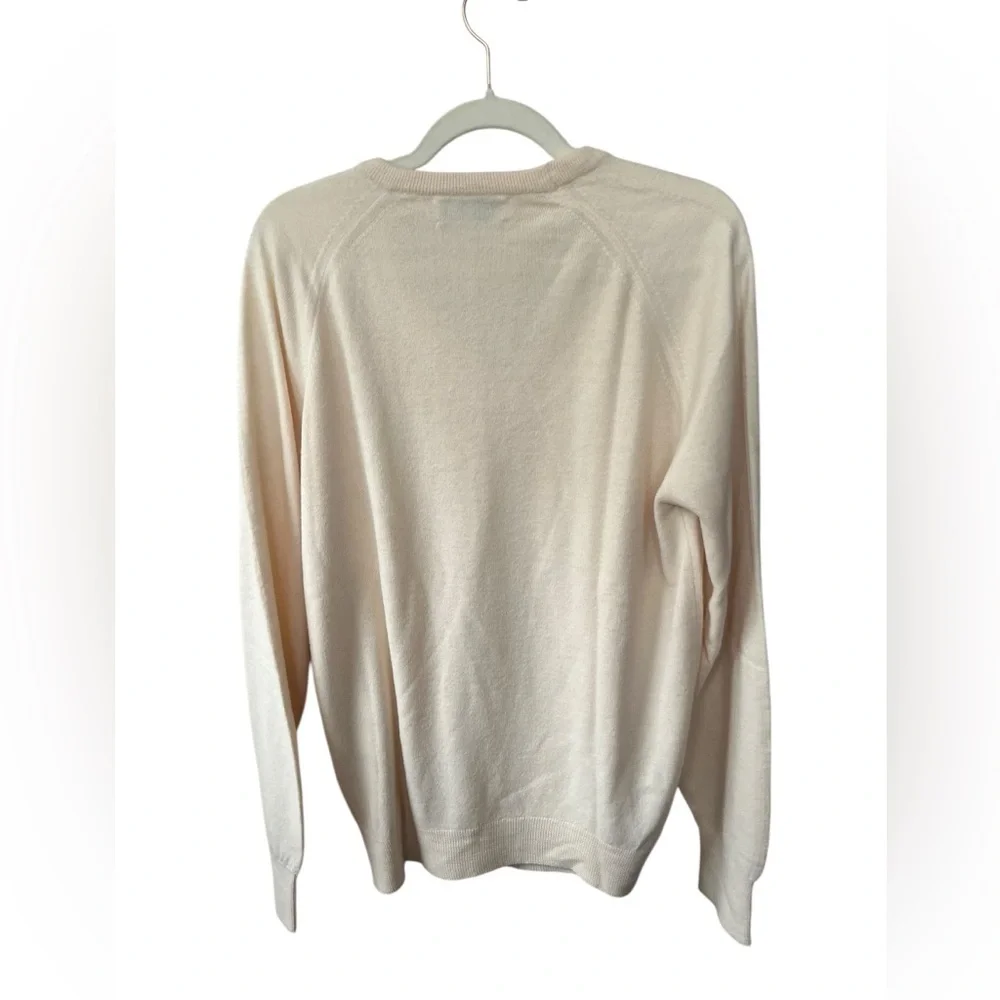 Vintage 80’s Christian Dior Monsieur Cream V-Neck Sweater, Size M